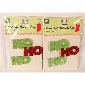 Lot of 2 Personalize Your Christmas Stocking HO HO HO Pins Making Memories NEW